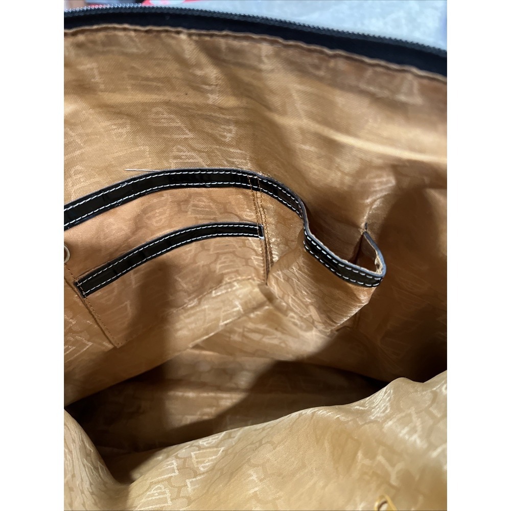 Kathy Van Zeeland Black Patent Leather Croc-Embossed Bag Large Gorgeous EUC - Picture 11 of 14